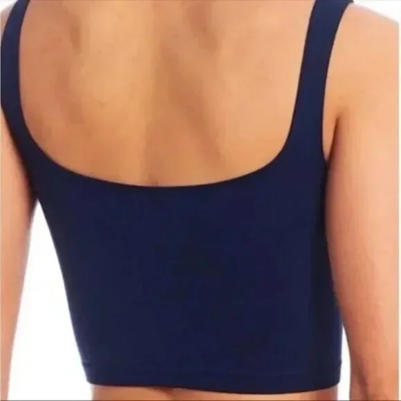 NWT Free People Scoop Neck Crop Bra Navy size- MEDIUM/ LARGE - Picture 4 of 6